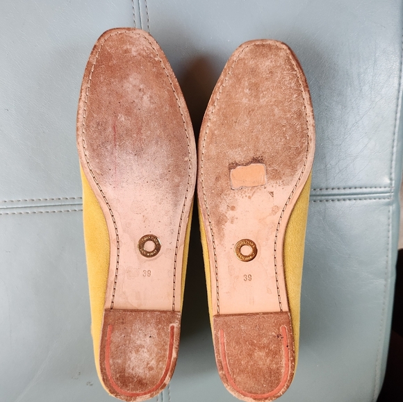 LORO PIANA Celery Chartruese Suede Leather Italy  Ballet Flats Loafers 39 8.5N - Picture 10 of 16